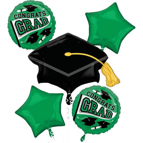 Green School Colors Be True To Your School Bouquet Of Balloons