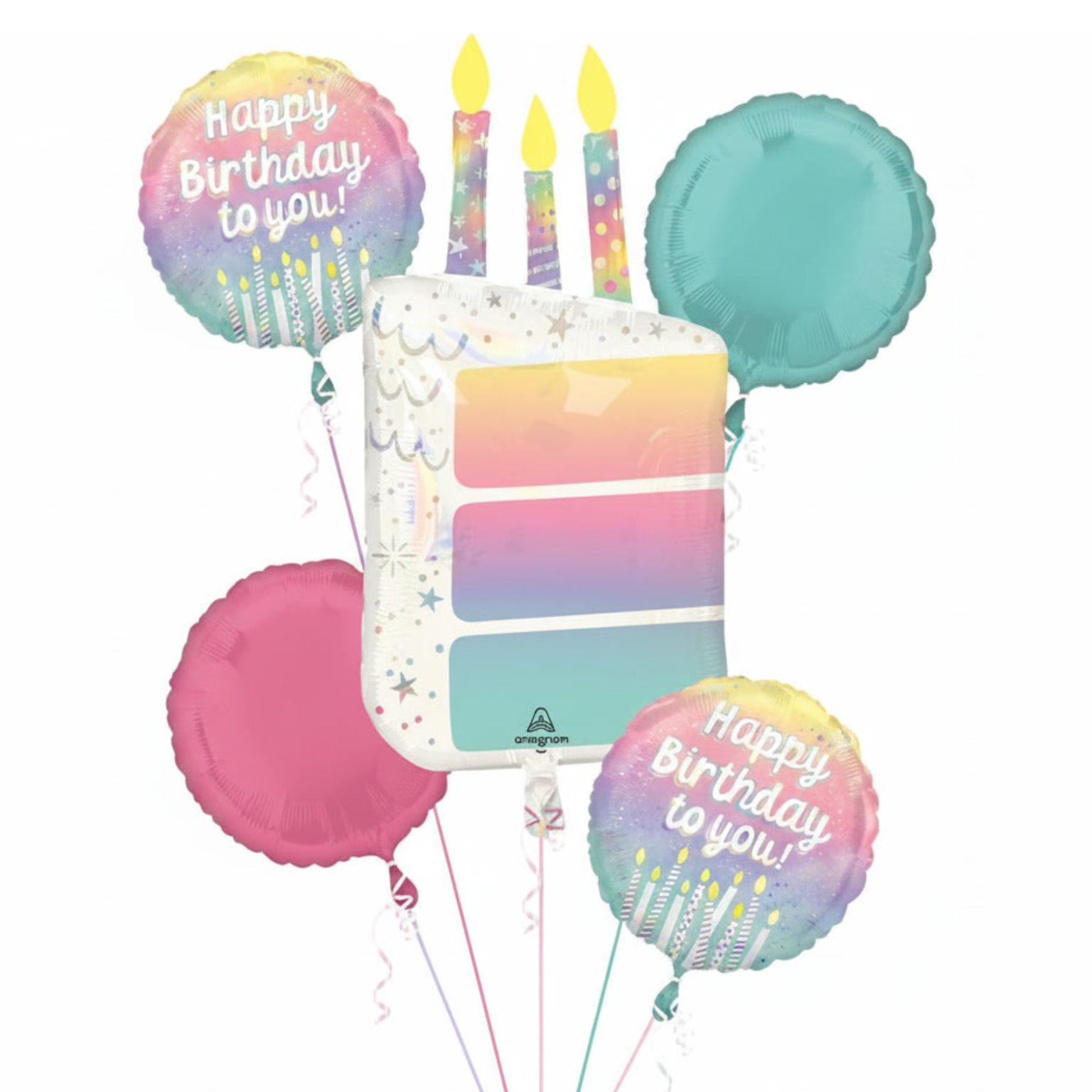 Pearlized Birthday 5-Balloon Bouquet