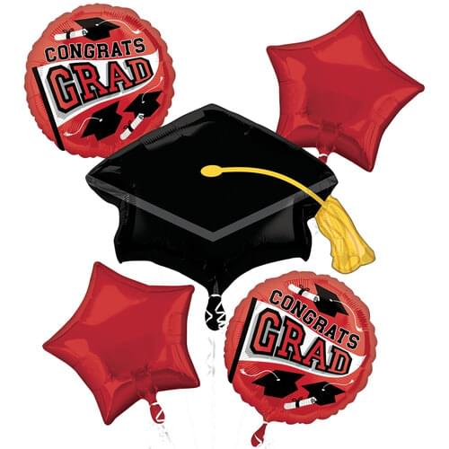 Red School Colors Be True To Your School Bouquet Of Balloons
