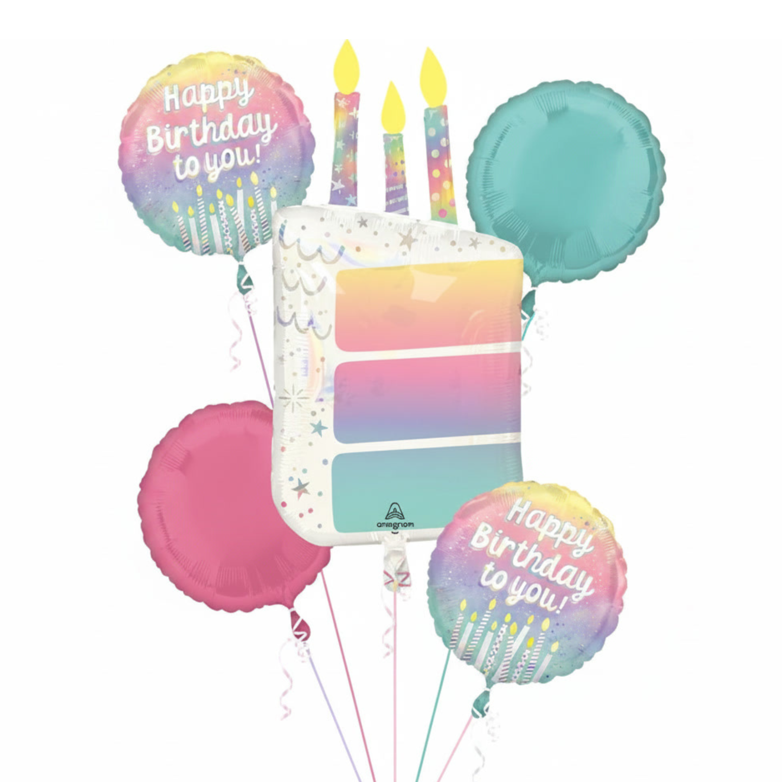 Pearlized Birthday 5-Balloon Bouquet